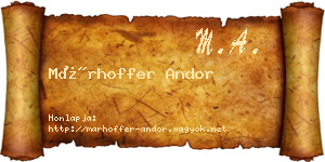 Márhoffer Andor névjegykártya