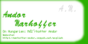 andor marhoffer business card